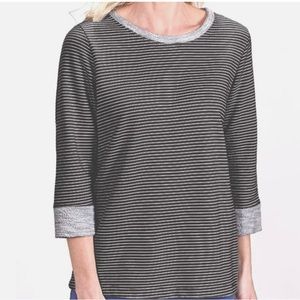 Fresh product women’s 3X black and gray pinstripe sunset French terry sweatshirt
